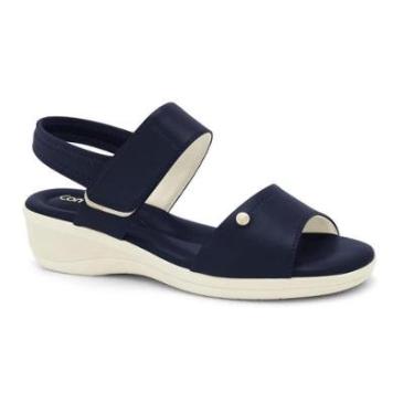 Imagem de Sandalia Feminina ComfortFlex Confortavel Calce Facil Ajustavel Fascite Plantar Esporão Ortopédica R-Feminino