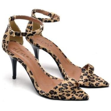 Imagem de Sandália Bico Folha Salto Médio Tiras Finas Pelo Ella's-Feminino