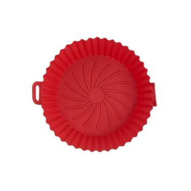 Imagem de Forma De Silicone Flexível Lavável Para Air Fryer Vermelha