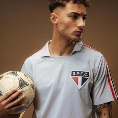 Imagem de Camisa São Paulo Retrô 1980 Manga Curta Masculina-Masculino