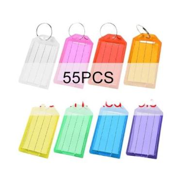 Imagem de Etiquetas De Chave De Plástico Em Cores Sortidas 10-100PCS Com Argola 