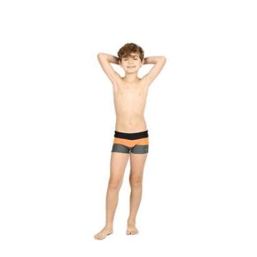 Imagem de Sunga Boxer Infantil Siri Faixas Três Cores Proteção UV 50+-Masculino
