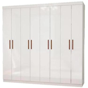Imagem de Guarda Roupa Rubi Casal 8 Portas 4 Gavetas Carioca Cor Branco, Branco