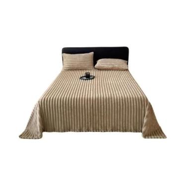 Imagem de Cobertor De Inverno Grosso Em Cor Sólida Imitando Pelo De Coelho Sem C