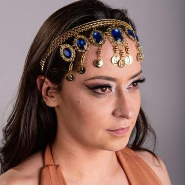 Imagem de Tiara Testeira com Pedras Dança do Ventre/ Cigana/ Indiana - TTP-U - A