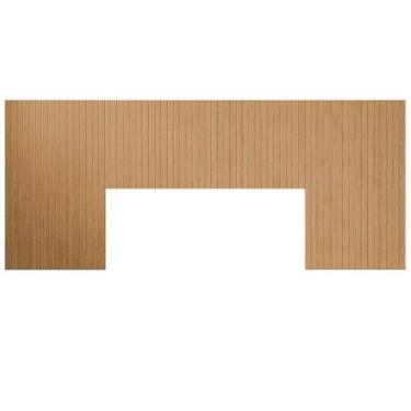 Imagem de Cabeceira Ripada Autocolante em MDF  Kit Painel Ripado para Cama Casal