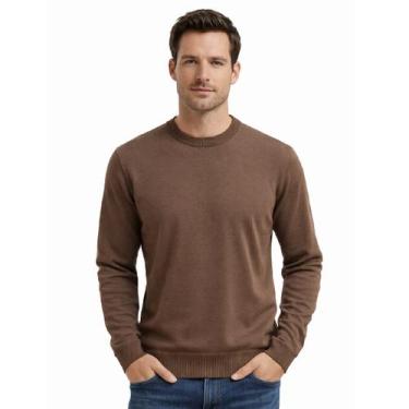 Imagem de Suéter Blusa De Frio Masculina Gola Redonda Broken Rules, Caramelo, G