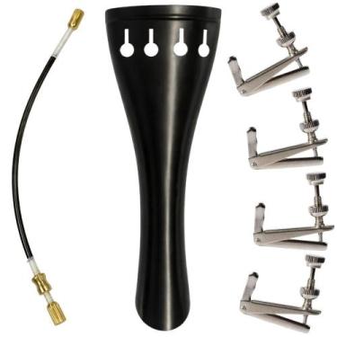 Imagem de Estandarte Violino Marinos Ébano 4 Micro Afinadores Metal Cromado Rabi