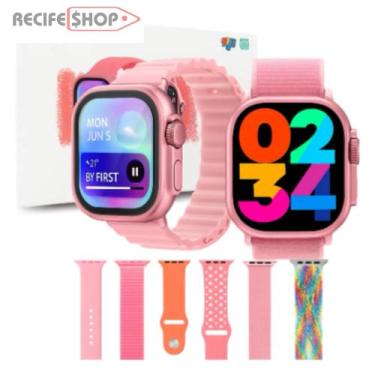 Imagem de Relogio Inteligente HW Mini 2 Modelo Novo 41mm 7 Pulseiras Coloridas C