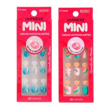Imagem de Kit Unha Postiça imPress Mini Infantil Nighttime + Dreamland - Kiss Ne