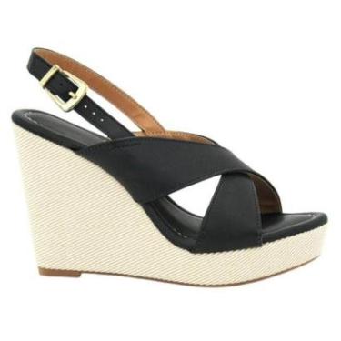 Imagem de Sandalia Anabela Tira X Abotoar Vizzano Acolchoada Conforto-Preta-Feminino