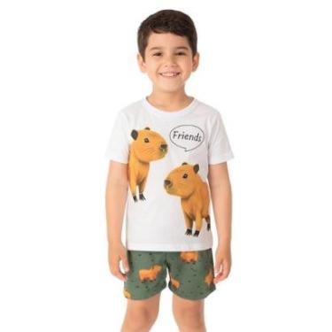 Imagem de Pijama Infantil Menino Capivara Brilha no Escuro Kyly-Masculino