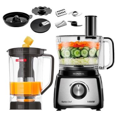 Imagem de Multiprocessador de Alimentos Mondial MPN01BF Turbo Chef - 9 em 1, 2 Velocidades + Turbo, 1000W, Preto