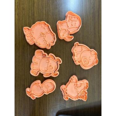 Imagem de Kit 6 Forma Biscoito Massinha Fazendinha Brincar Confeitaria - WON