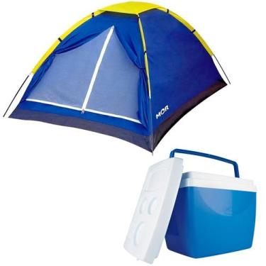 Imagem de Barraca de Camping Tipo Iglu Azul para 2 Pessoas + Caixa Térmica 34L 5