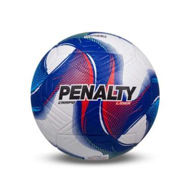 Imagem de Bola de Futebol de Campo Lider XXV (Branco e Azul) Penalty - 521406118