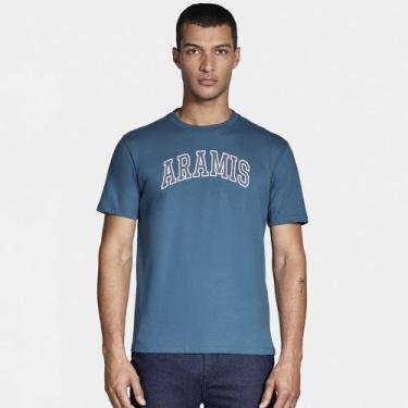 Imagem de Camiseta Aramis New College Pr26 Azul Masculino, GG