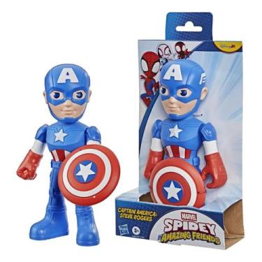Imagem de Boneco figura spidey e seus amigos espetaculares capitão america 23cm 