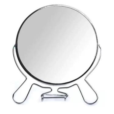Imagem de Espelho De Mesa Dupla Face C/ Aumento Aramado P/ Maquiagem Sobrancelha