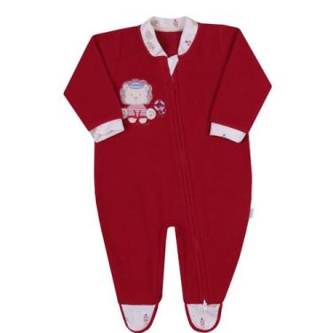 Imagem de Macacão Longo Bebê Soft Bordado Vermelho Letut, RN