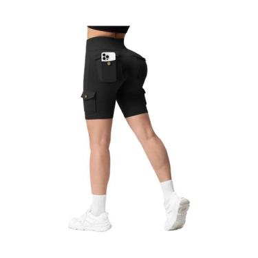 Imagem de Leggings De Cintura Alta Com Bolsos Para Mulheres, Calças Esportivas C