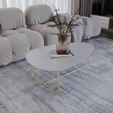 Imagem de Mesa de Centro Trude Organica 35cm x 90cm x 60cm Cinza - Previlege