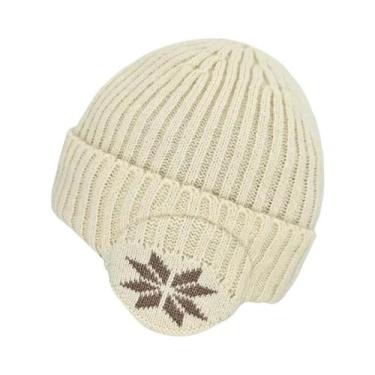 Imagem de Gorro De Lã Tricotado Masculino Para Inverno Com Proteção De Orelha Em