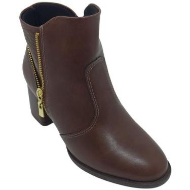 Imagem de Bota Modare Feminina Napa Croco Genebra com Salto 6,5cm Cor:CaféTamanh