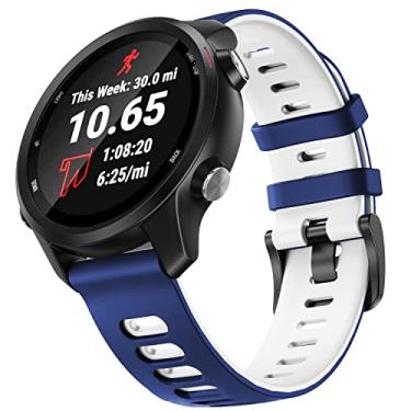 Imagem de Pulseira NSmart compatível com Forerunner 245/645 Music/Vivomove/Vivomove HR and Active 3 - Nandos-Store (Azul com branco)