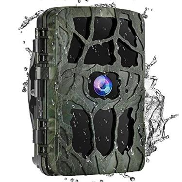 Imagem de scosao Câmera de trilha 4k 24mp câmera de jogo com visão noturna, câmera de caça ativada por movimento, à prova d'água 0,2s velocidade de disparo de 120°, câmera de vida selvagem de quintal grande angular de 2,4 polegadas LCD para monitoramento de vida selvagem