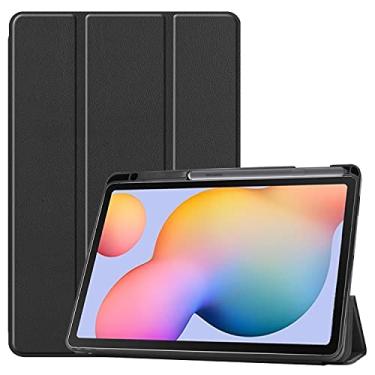 Imagem de Tampas de tablet Para SumSung Galaxy Tab S6 Lite 10.4" (SM-P610 / 615) Tampa do caso da tabuleta, macia Tpu. Capa de proteção com auto vigília/sono Capa protetora da capa (Color : Black)