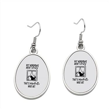 Imagem de Brincos com pingente My Windows Aren't dirty that's my pit bull's Nose Art 3 – Brincos pendurados para meninas – Presente de festa de aniversário dos namorados