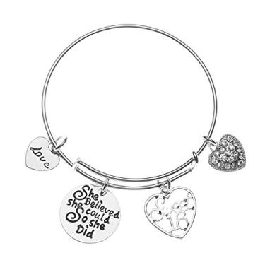 Imagem de Bracelete com pingente Sweet 16 - She Believed She Could Sweet 16 Jewelry - Presente para adolescentes - de aniversário para meninas