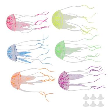 Imagem de Zerodis Decoração de silicone artificial, fluorescência brilhante de aquário para decoração de aquário