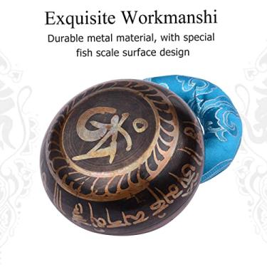 Imagem de Conjunto de tigela de canto tibetano com tigela de som de metal artesanal de 8 cm/3 polegadas e almofada macia e batedor de madeira para meditação som chakra cura yoga relaxamento POPQ