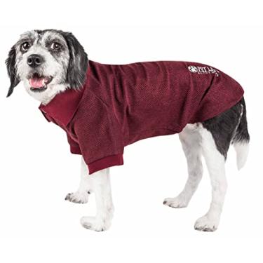 Imagem de Camiseta polo Pet Life Active 'Fur-Flexed' Relax-Stretch à prova de pavio Performance Dog, GG, vinho