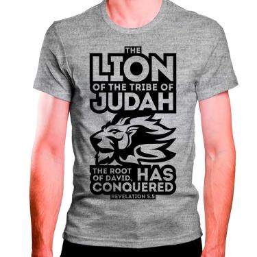 Imagem de CAMISETA MASCULINA Leão Tribo Juda Raiz Davi Conquistou