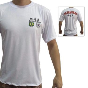 Imagem de Camiseta Uniforme De Treino Taekwondo Flags - Branco - Toriuk