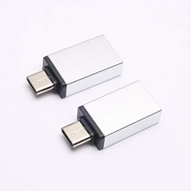 Imagem de Adaptador USB 2.0 A Adaptador conversor de dados fêmea tipo C para USB DEVMO 2PCS USB-C macho, Prata