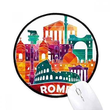 Imagem de DIYthinker Mouse pad Itália Roma Paisagem Alfândega Marco Desktop Escritório Tapete Redondo para Computador