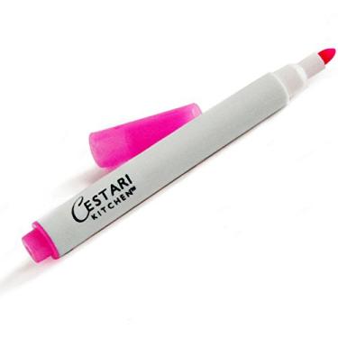 Imagem de (Rosa) - Caneta de giz: Marcador de giz liquido rosa com ponta fina de 2 mm para escrever e desenhar - Caneta de tinta de tinta de etiqueta de quadro-de-rosa apagavel