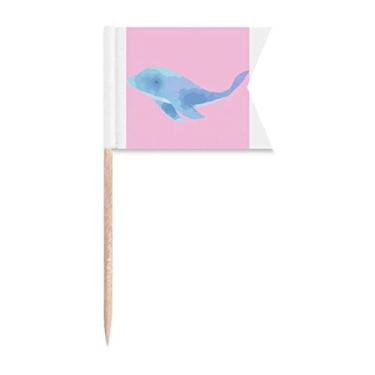 Imagem de Golfinho Animação com ícone de animação de palito de dente Marcação de rotulagem para bolo de festa Prato de queijo