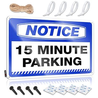 Imagem de Placa engraçada de casa aviso 15 minutos de estacionamento placa de lata placa de lata placa de aviso engraçado sinal de lata (tamanho: 20 x 30 cm)
