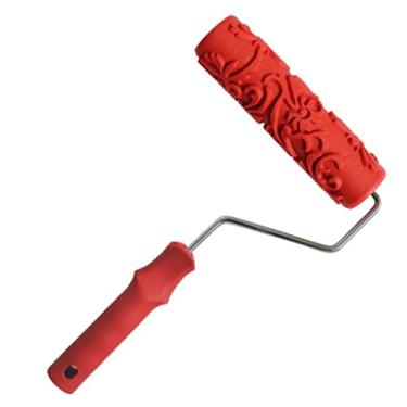 Imagem de 17,78 cm relevo estampa de textura floral pintura rolo manga escova decoração de teto ferramentas DIY vermelho - #5, conforme descrito