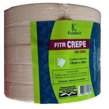 Imagem de 40 Rolo Fita Crepe Fina 18mmx45m Adesivo Uso Geral (1caixa