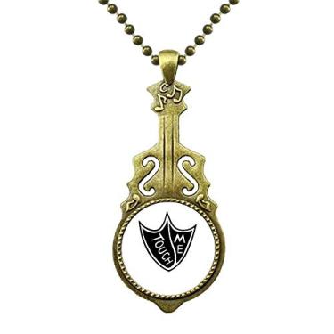 Imagem de Colar Touch Me com citação de pé de pato, design "faça você mesmo", pingente de música de guitarra antiga