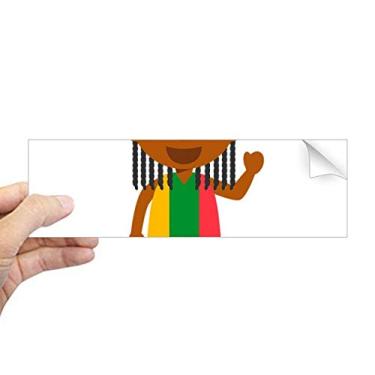 Imagem de DIYthinker Adesivo preto selvagem Jamaica desenho retangular para-choques notebook janela decalque