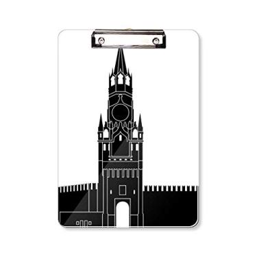 Imagem de Rússia Moscow Kremlin Padrão Silhouette Prancheta Pasta Escrita Placa de apoio A4