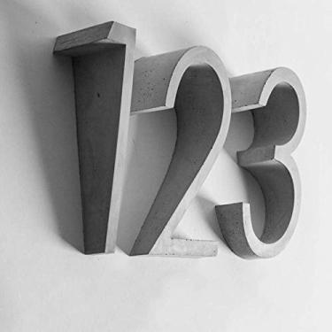 Imagem de Placa de casa flutuante 3D número 0-9 letra A-Z maiúscula placa de porta minúscula 1,2 cm alfabeto de cimento digital alfabeto decorativo alfanumérico imagem parede arte tridimensional adesivos de palavras