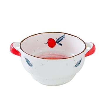 Imagem de GUIPAIHAI Tigela de cerâmica com desenho fofo e desenho animado para cozinhar ovos cozidos a vapor tigela para pudim doméstico tigela de sobremesa (cor: estilo A)